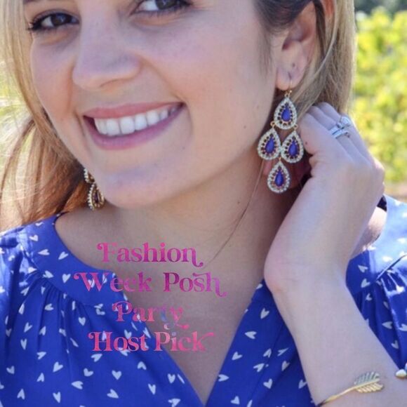 Stella & Dot Blue Seychelles Chandelier Earrings - Picture 6 of 9